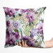 Sammets kudda Joyful bouquet - composition of purple flowers on a white background 147147 additionalThumb 2