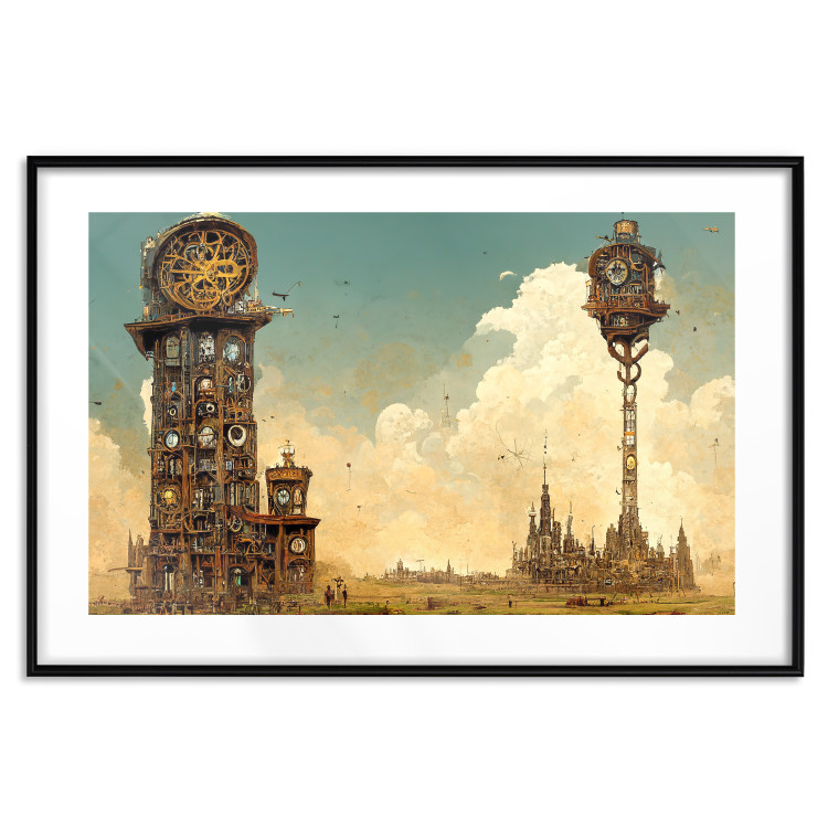 Póster Clocks in a Desert Town - Surreal Brown Composition 151147 additionalImage 26