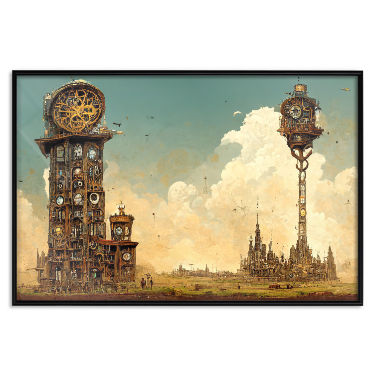 Póster Clocks in a Desert Town - Surreal Brown Composition 151147 additionalImage 20