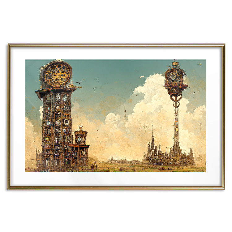 Póster Clocks in a Desert Town - Surreal Brown Composition 151147 additionalImage 24