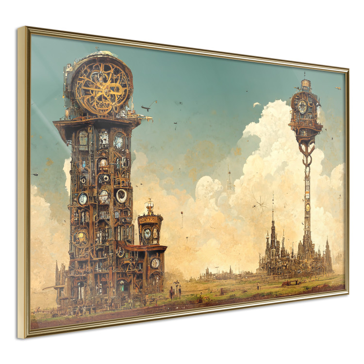 Póster Clocks in a Desert Town - Surreal Brown Composition 151147 additionalImage 19