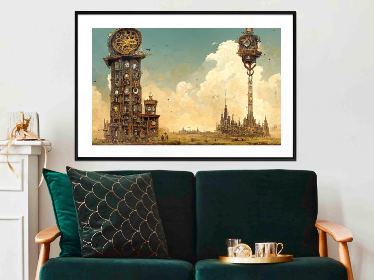 Póster Clocks in a Desert Town - Surreal Brown Composition 151147 additionalImage 14
