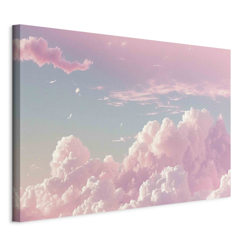 Duży Obraz XXL Pejzaż Nieba - Subtelne Różowe Chmury Na Błękitnym Horyzoncie [Large Format]