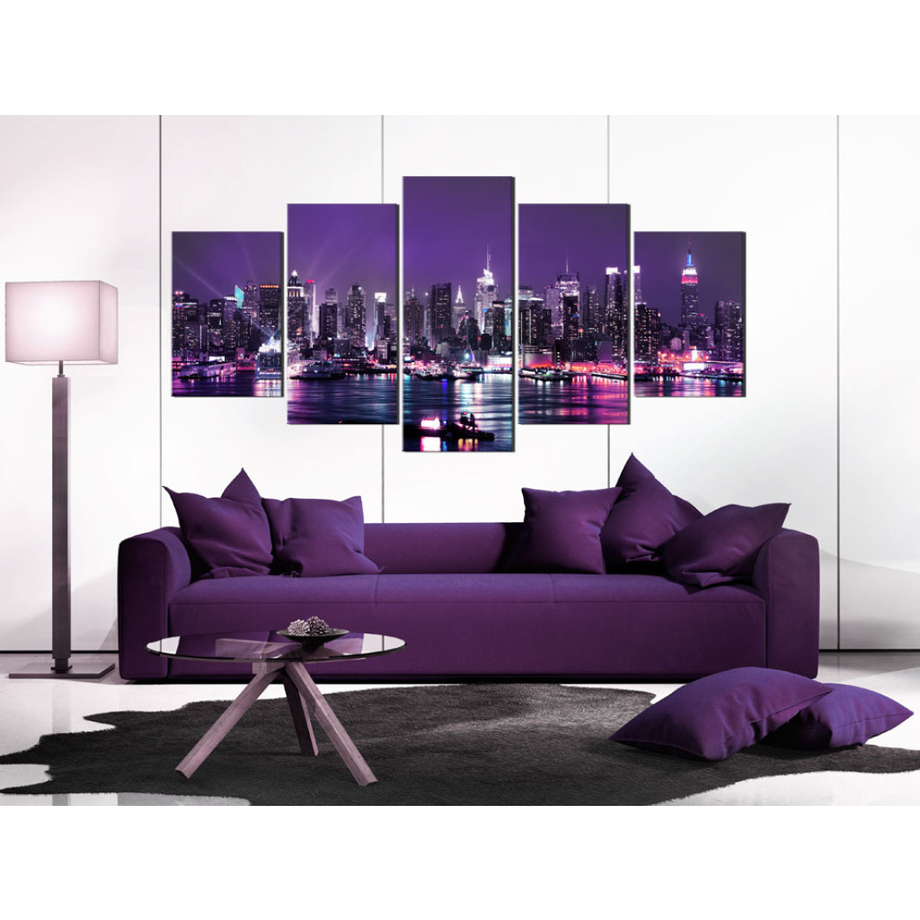 Schilderij  New York: Purple Sky
