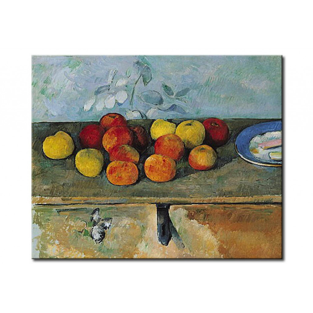 Schilderij  Paul Cézanne: Still Life Of Apples And Biscuits