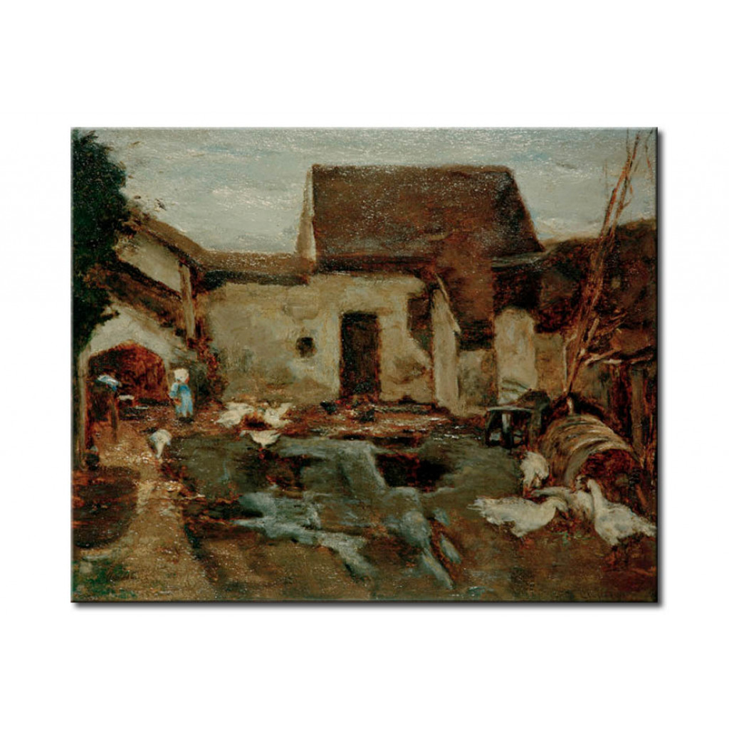 Schilderij  Max Liebermann: Bauernhof In Barbizon-Studie