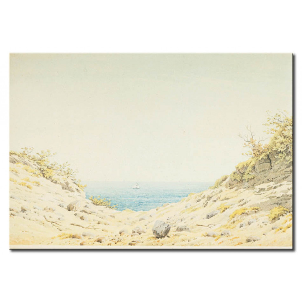 Schilderij  Caspar David Friedrich: View Through An Embankment Onto The Sea