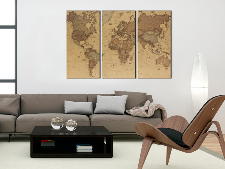 Ozdobna tablica korkowa Stylowa mapa świata [Mapa korkowa] 95947 additionalImage 4