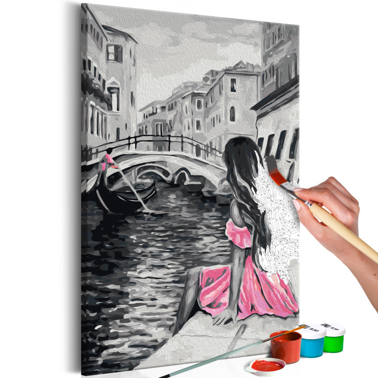 Peinture par numéros pour adultes Venise (fille habilliée d'une robe rose) 107157 additionalImage 3