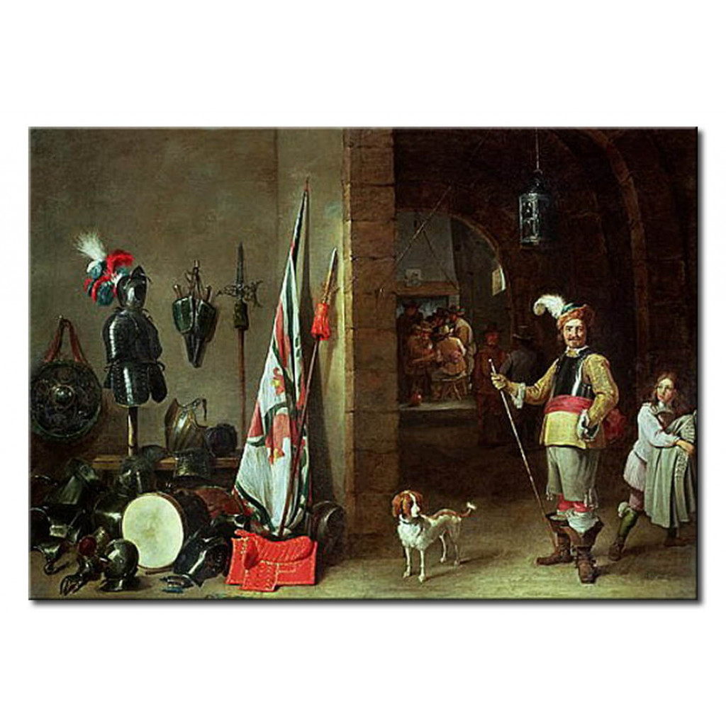 Schilderij  David Teniers The Younger: Guard Room