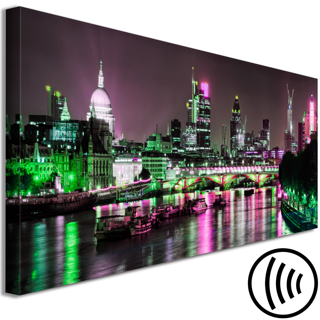 Obraz Nocny Londyn - Miejska Panorama Na Londyńską Architekturę I Tamizę
