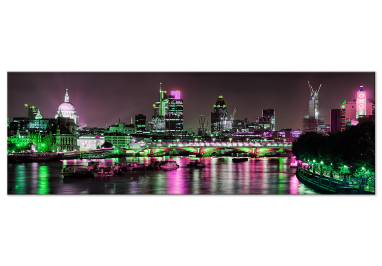 Obraz na płótnie Nocny Londyn - miejska panorama na londyńską architekturę i Tamizę