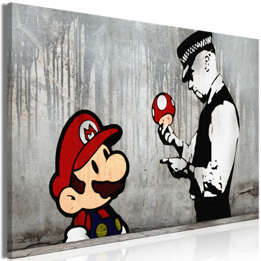 Schilderij Mario Bros On Concrete [Large Format]