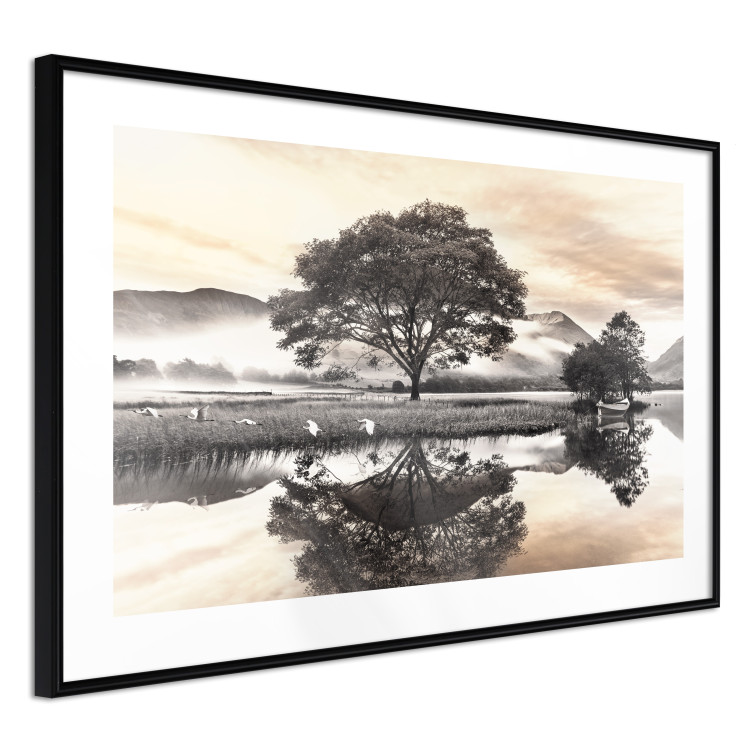 Poster Misty Landscape - Mountains and Trees Reflecting in the Lake’s Surface 147657 additionalImage 8