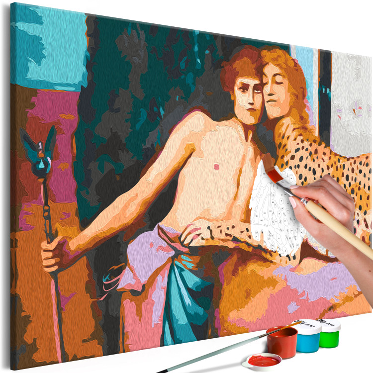 Obraz do malowania po numerach Fantazja Khnopfaa - spotkanie młodego mężczyzny i kobiety-kot 148457 additionalImage 7