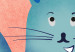 Rund tavla Good Friends - Fairy-Tale Kitten in a Blue Sweater 148657 additionalThumb 4