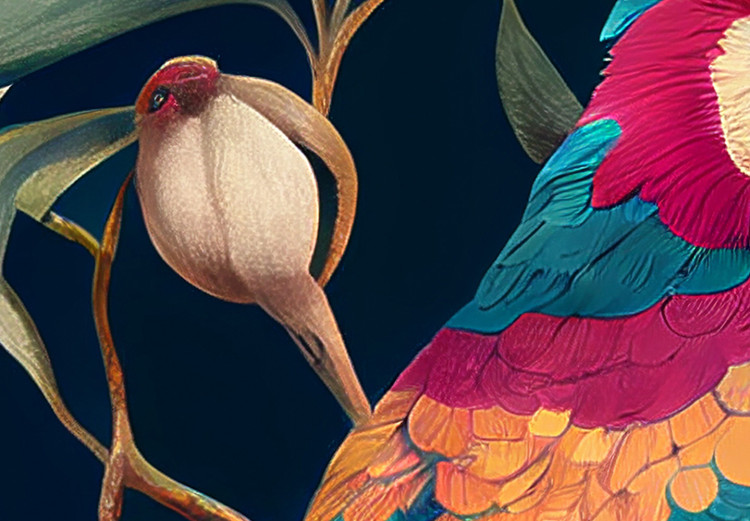 Obraz Tropikalne ptaki - egzotyczne papugi wśród kwitnących drzew 149857 additionalImage 4