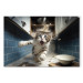Canvastavla AI Cat - Animal Escaping From the Kitchen After Breaking Supplies - Horizontal 150257