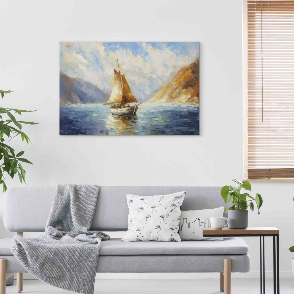 Schilderij  Zee: A Ship At Sea - A Landscape Inspired By The Works Of Claude Monet