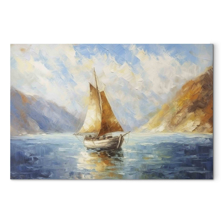 Cuadro en lienzo A Ship at Sea - A Landscape Inspired by the Works of Claude Monet