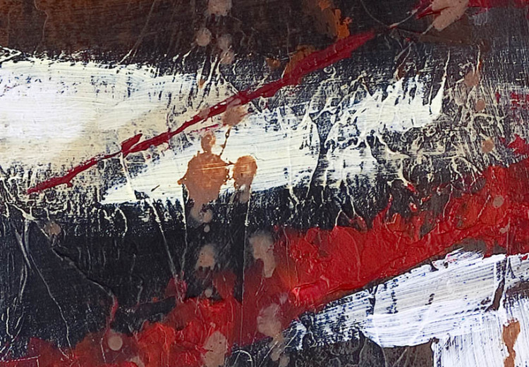 Tableau sur toile Souffle (3 pièces) - abstraction avec un dessin rouge peint 46657 additionalImage 5