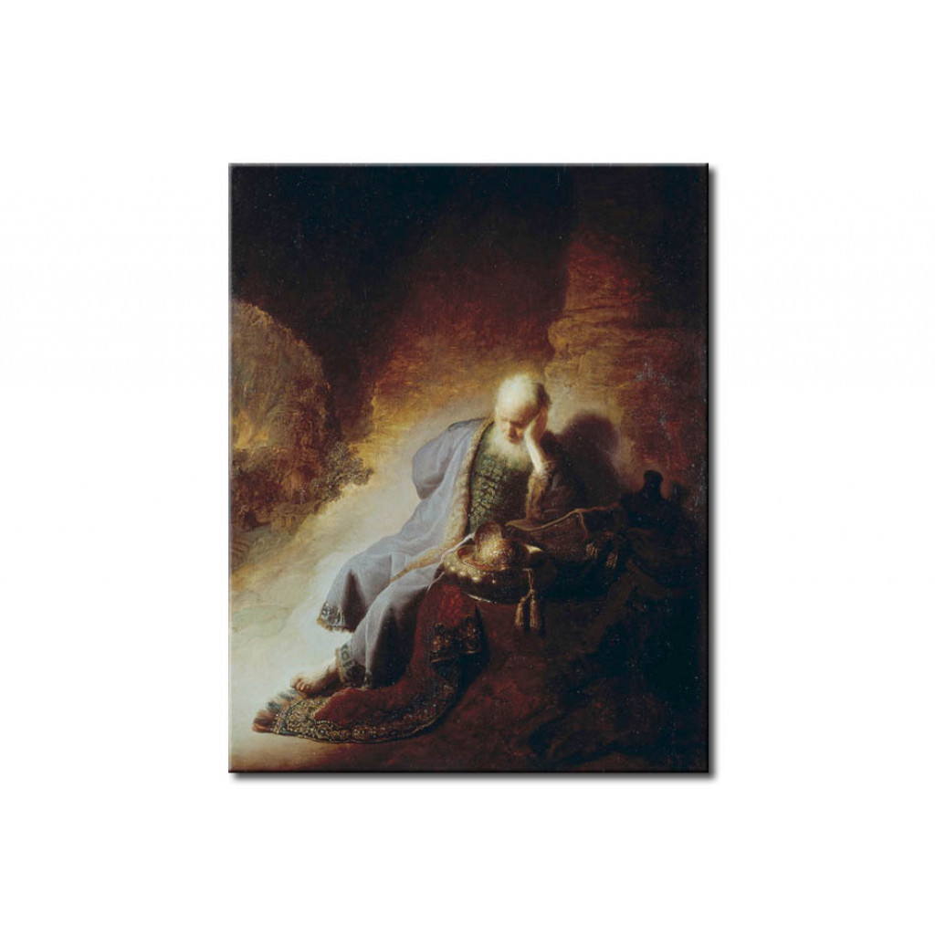 Schilderij  Rembrandt: Jeremiah, Lamenting The Destruction Of Jerusalem