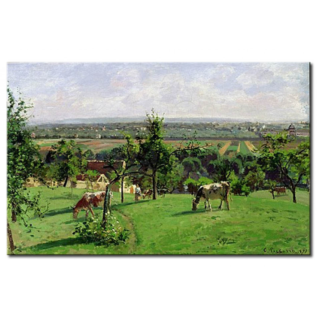 Schilderij  Camille Pissarro: Hillside Of Vesinet, Yvelines