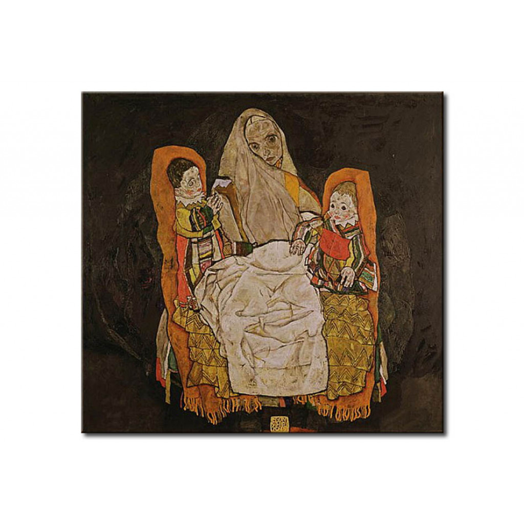 Schilderij  Egon Schiele: Mother With Two Children