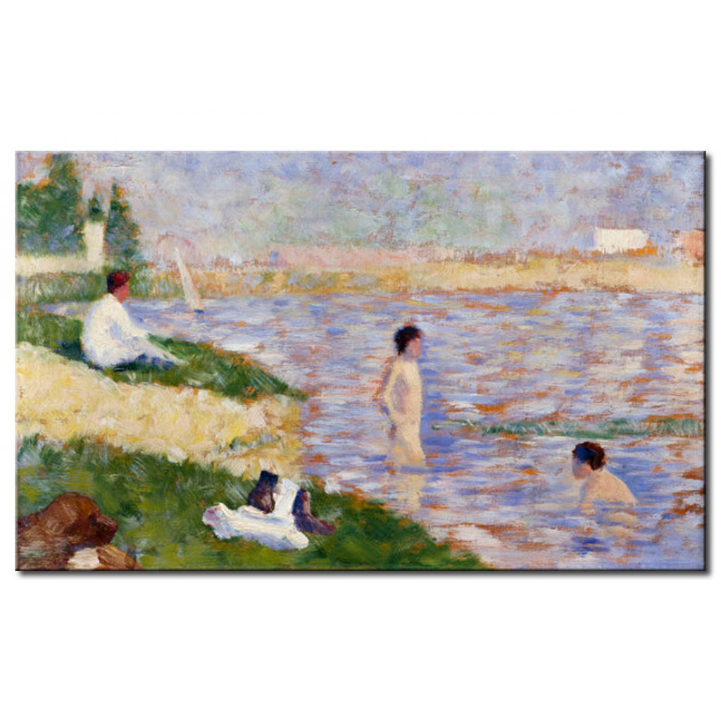 Schilderij  Georges Seurat: Une Baignade à Asnières