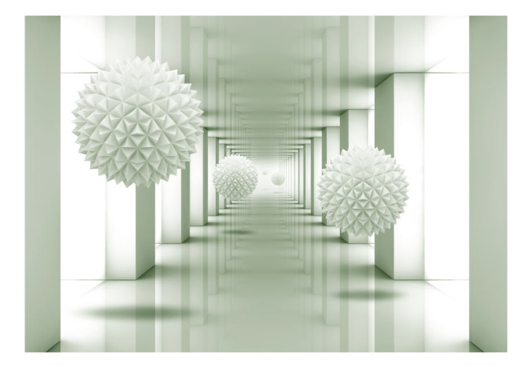 Fotomural Passagem - abstração com túnel com colunas e esferas geométricas 61857 additionalImage 1