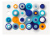Mural Geometria do Círculo Azul - fundo em desenho moderno em círculos coloridos 61957 additionalThumb 1
