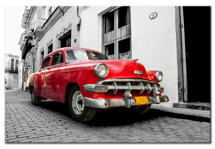 Leinwandbild Cuban Classic Car (Red)