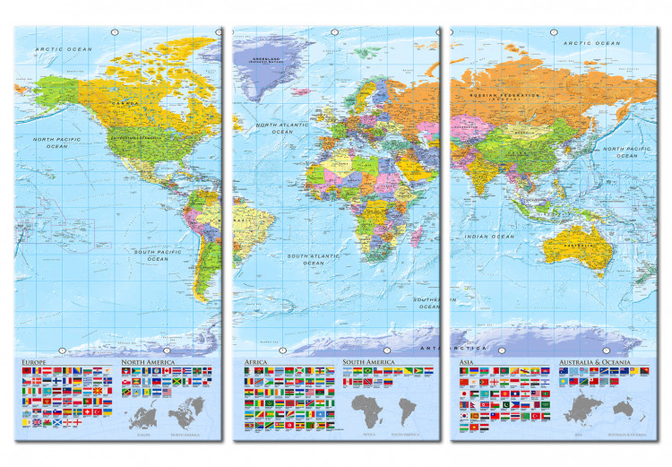 Tablero decorativo en corcho World: Colourful Map II [Cork Map] 98057 additionalImage 2
