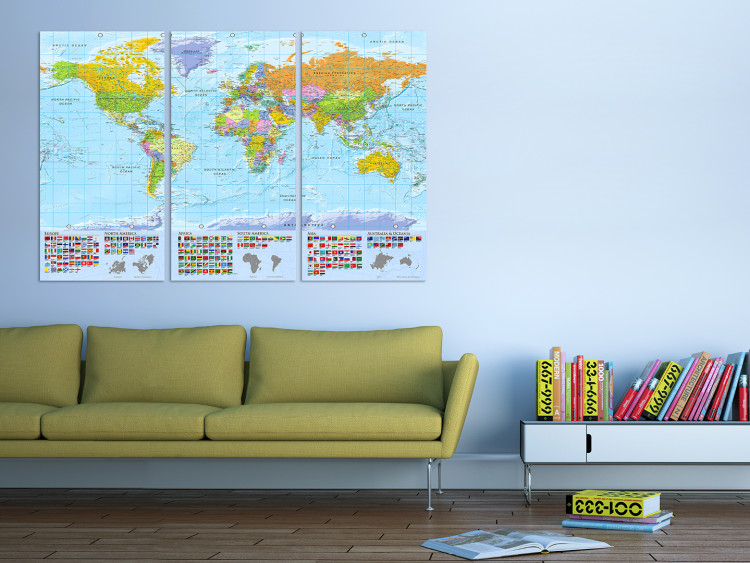 Decoratief prikbord World: Colourful Map II [Cork Map] 98057 additionalImage 4