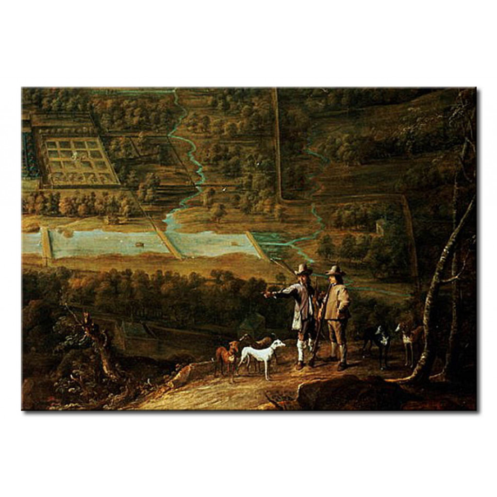 Schilderij  David Teniers The Younger: Landscape With Sportsmen