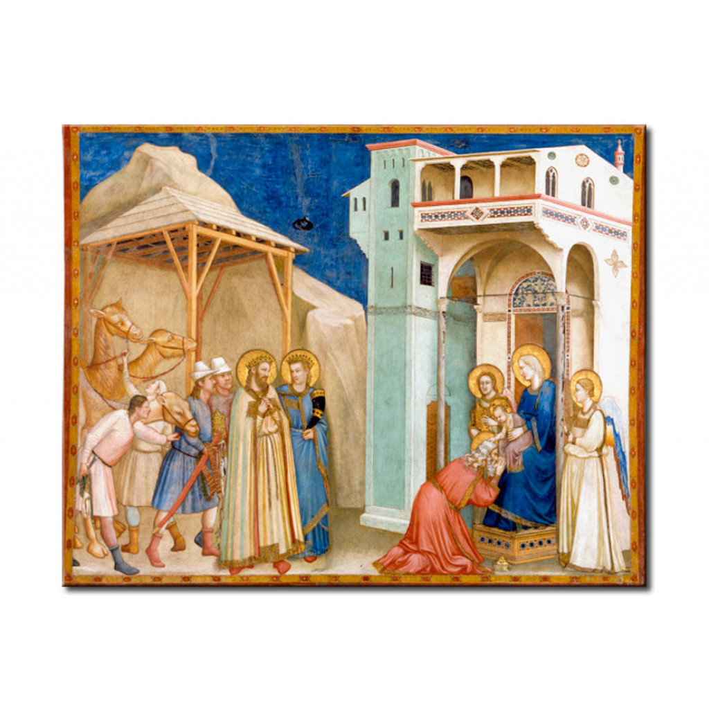 Schilderij  Giotto Di Bondone: Adoration Of The Kings