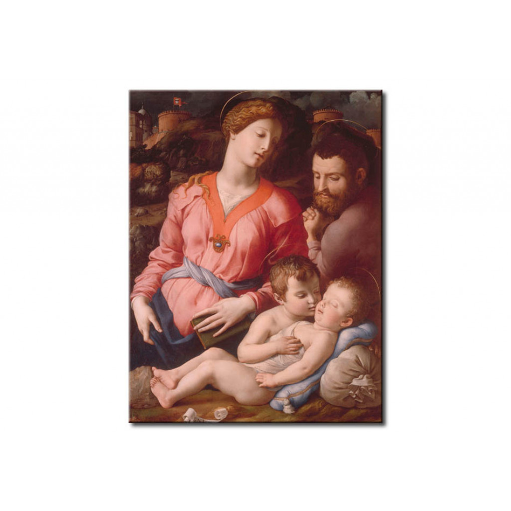 Schilderij  Agnolo Bronzino: The Holy Family With The Boy Saint John