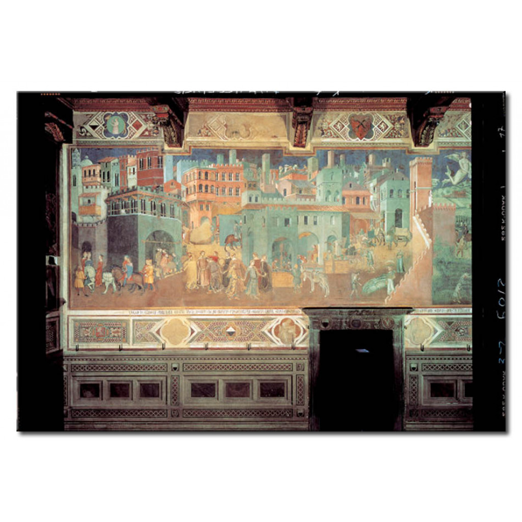Schilderij  Ambrogio Lorenzetti: Il Buon Governo