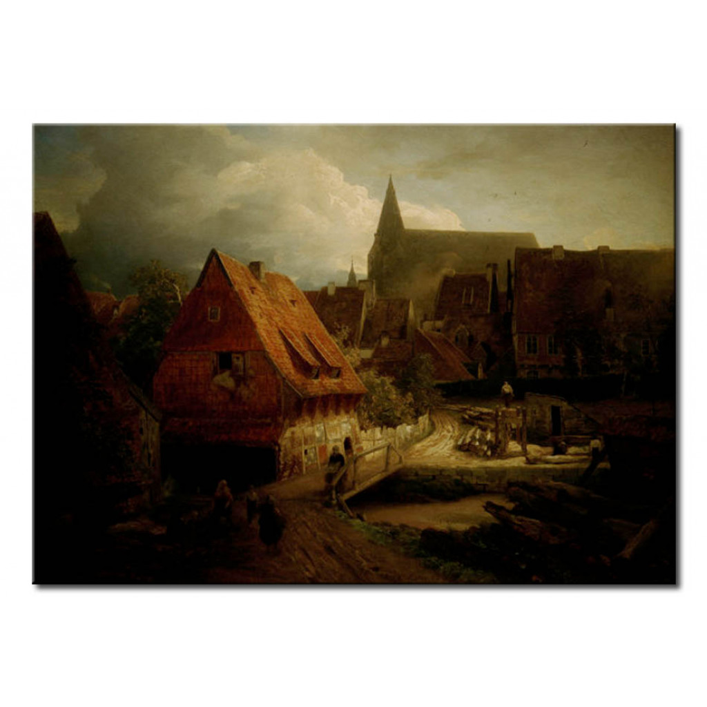 Schilderij  Andreas Achenbach: Hildesheim