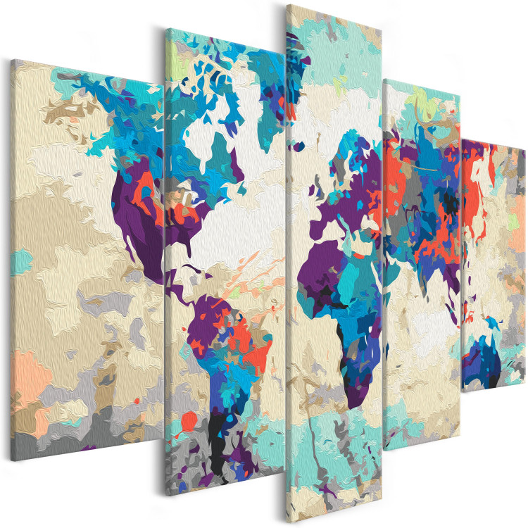 Quadro con numeri Colourful World Map 113867 additionalImage 5