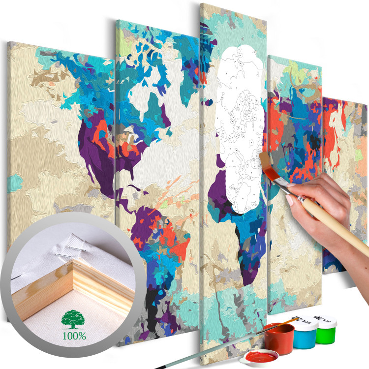 Paint by number Colourful World Map 113867