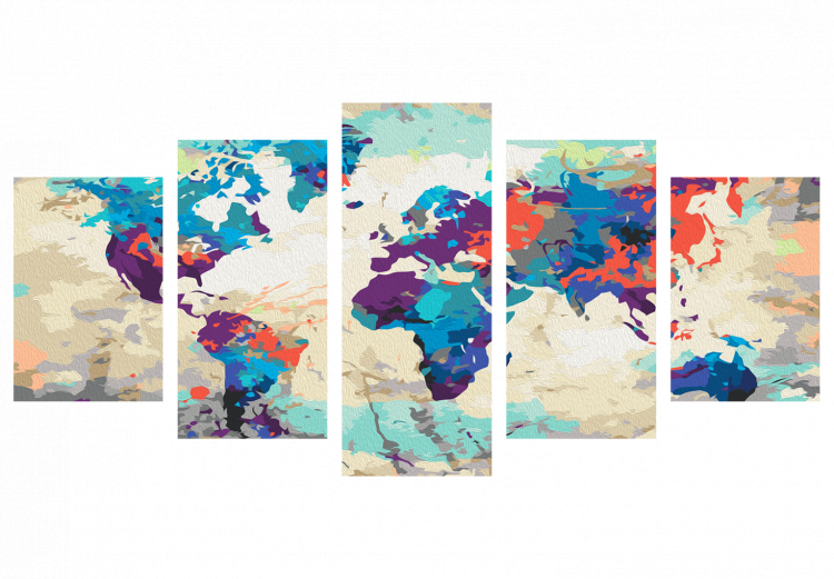 Malen nach Zahlen-Bild für Erwachsene Colourful World Map 113867 additionalImage 7