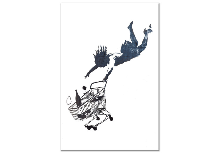 Quadro su tela Pazzia dello shopping - grafica di stile Banksy minimalista