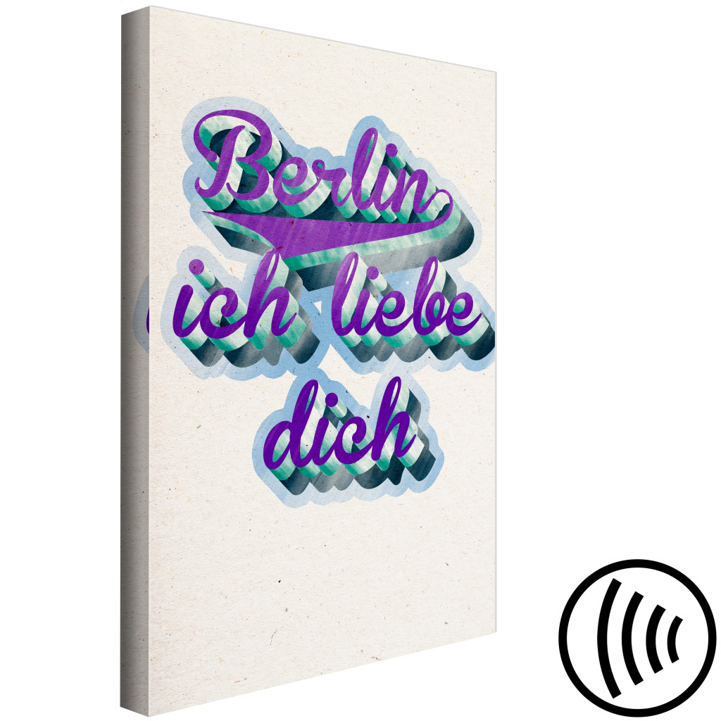 Schilderij  Met Inscripties: Berlijnse Liefde - Typografische Gekleurde Letters In Het Duits
