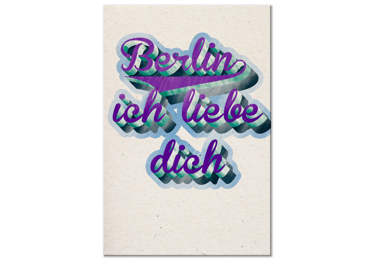 Canvas Print Berlin love - typographic colored lettering in German 118767