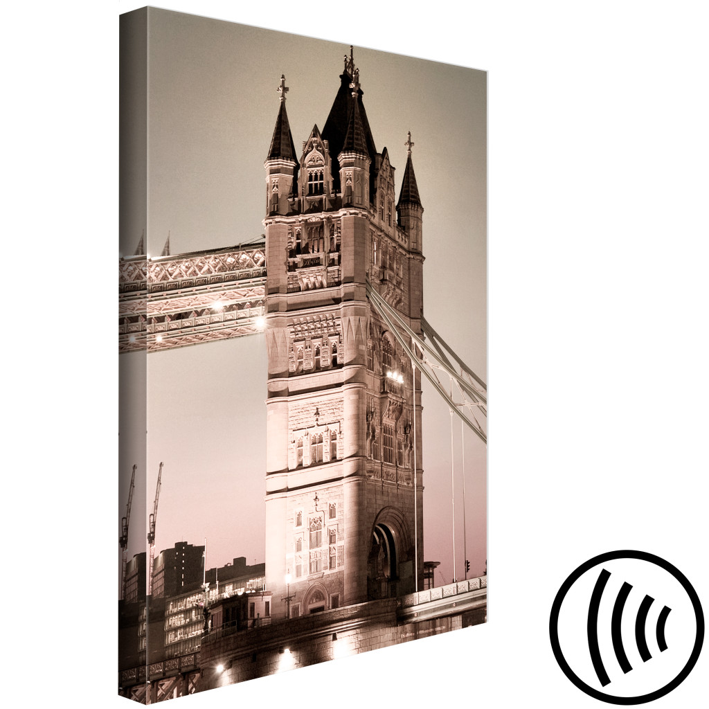 Schilderij  Londen: Tower Bridge - Londense Architectuurfoto Bij Nachtlicht