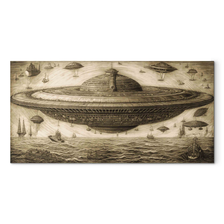 Konst UFO Ship - A Sketch Inspired by the Style of Leonardo Da Vinci 151067
