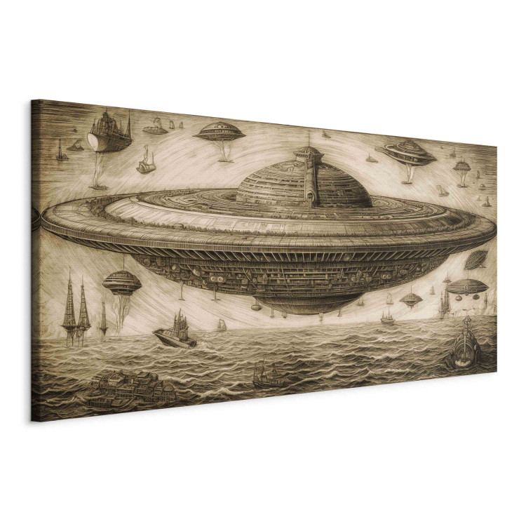Konst UFO Ship - A Sketch Inspired by the Style of Leonardo Da Vinci 151067 additionalImage 2