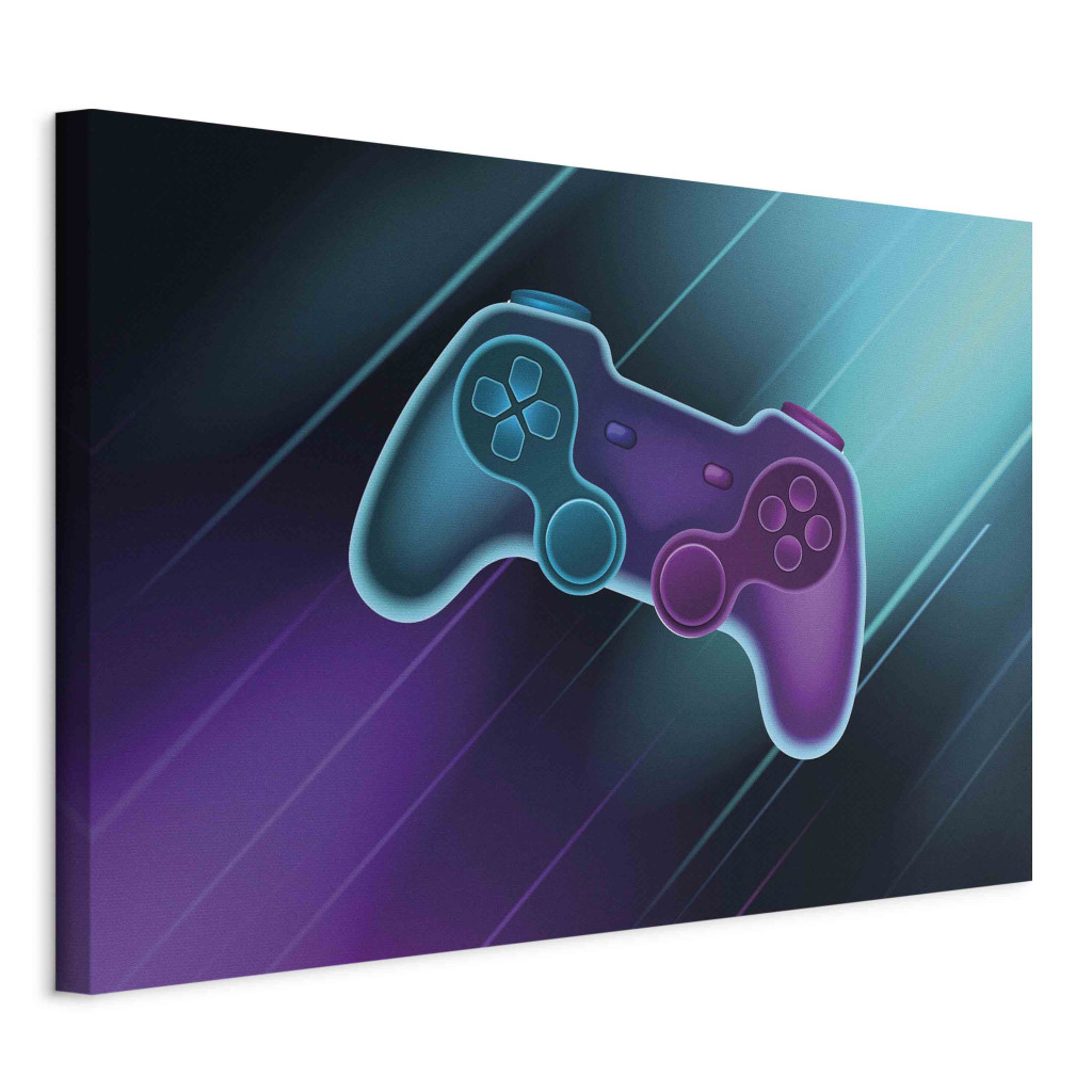 Schilderij Console Pad - Gamer Gadget In Neon Colors On A Dark Background [Large Format]