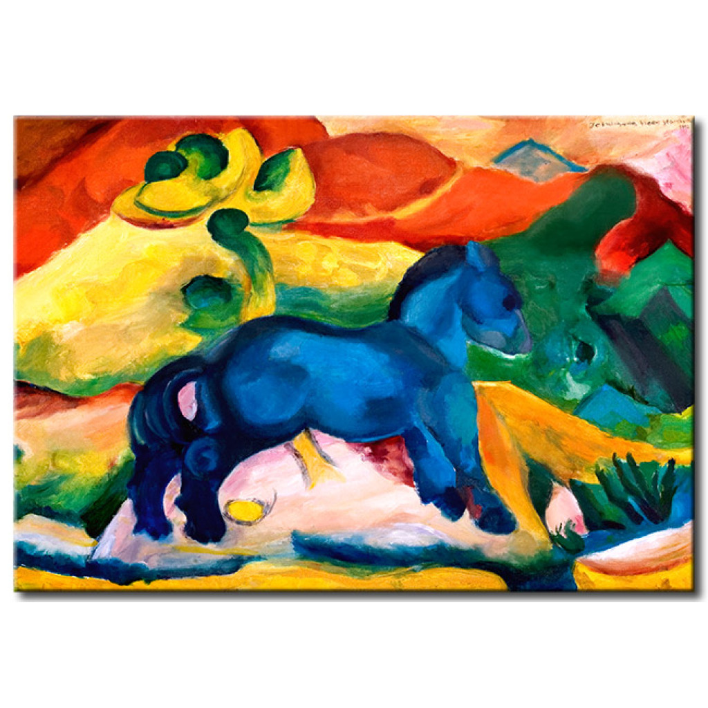 Schilderij  Gekleurde: Blauw Pony